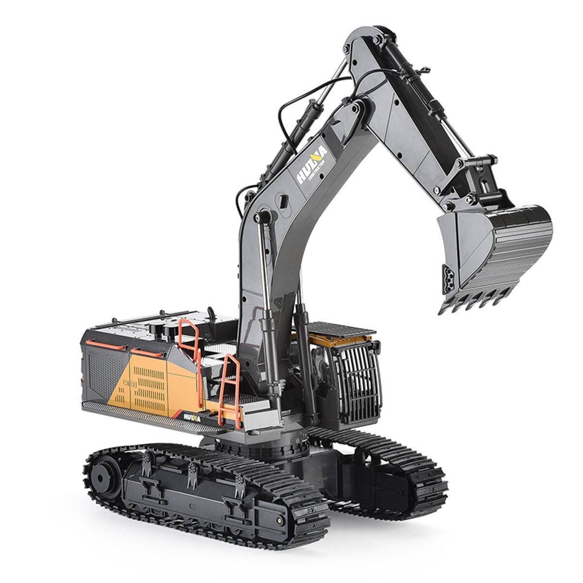 Huina 1592 1:14 Remote Control Excavator with realistic design, durable alloy body, and powerful digging capabilities. Perfect for kids and adults.